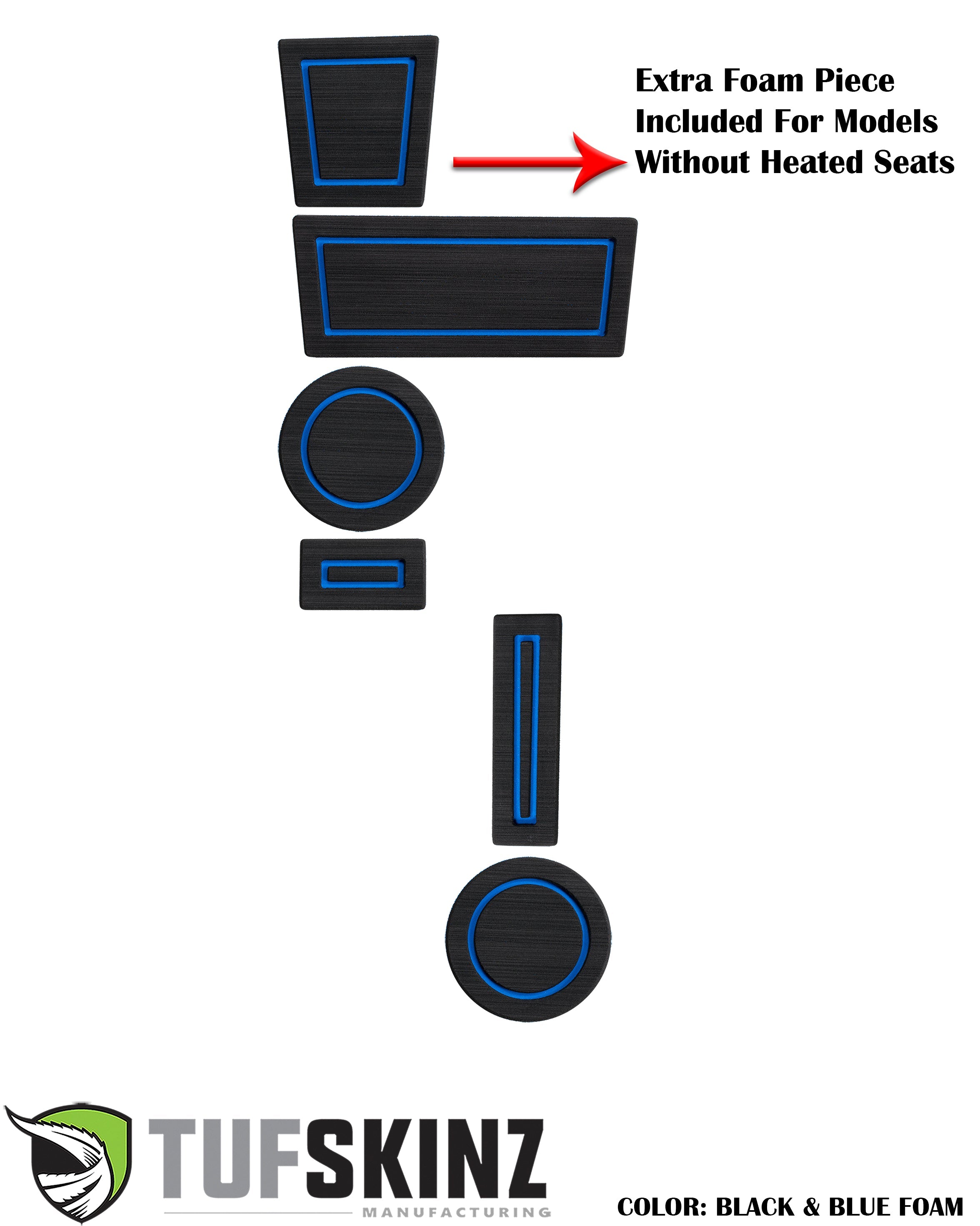 Foam Cup Holder Inserts(4WD) with Shifter Boot Inserts Fits 2010-2020 Toyota 4Runner 4-Wheel Drive with Boot Black/Blue