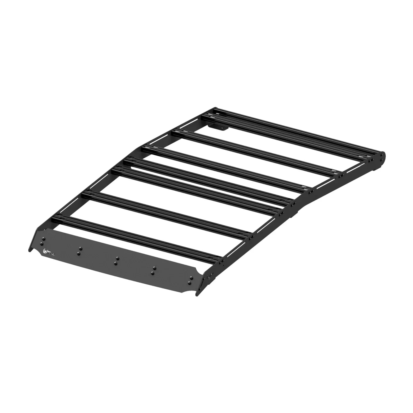 Heavy-duty black roof rack for off-road vehicles, ideal for overlanding gear storage