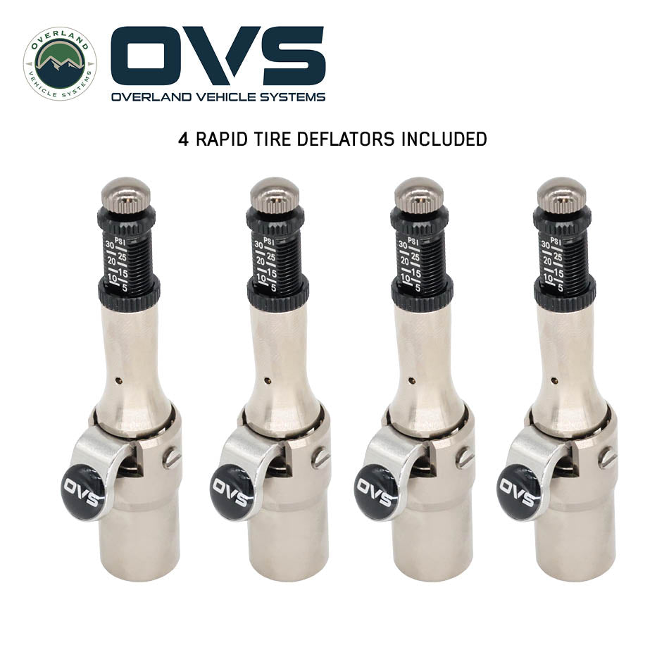Overland Vehicle Systems Rapid Tire Deflators 4 piece adjustable kit with case - view 4