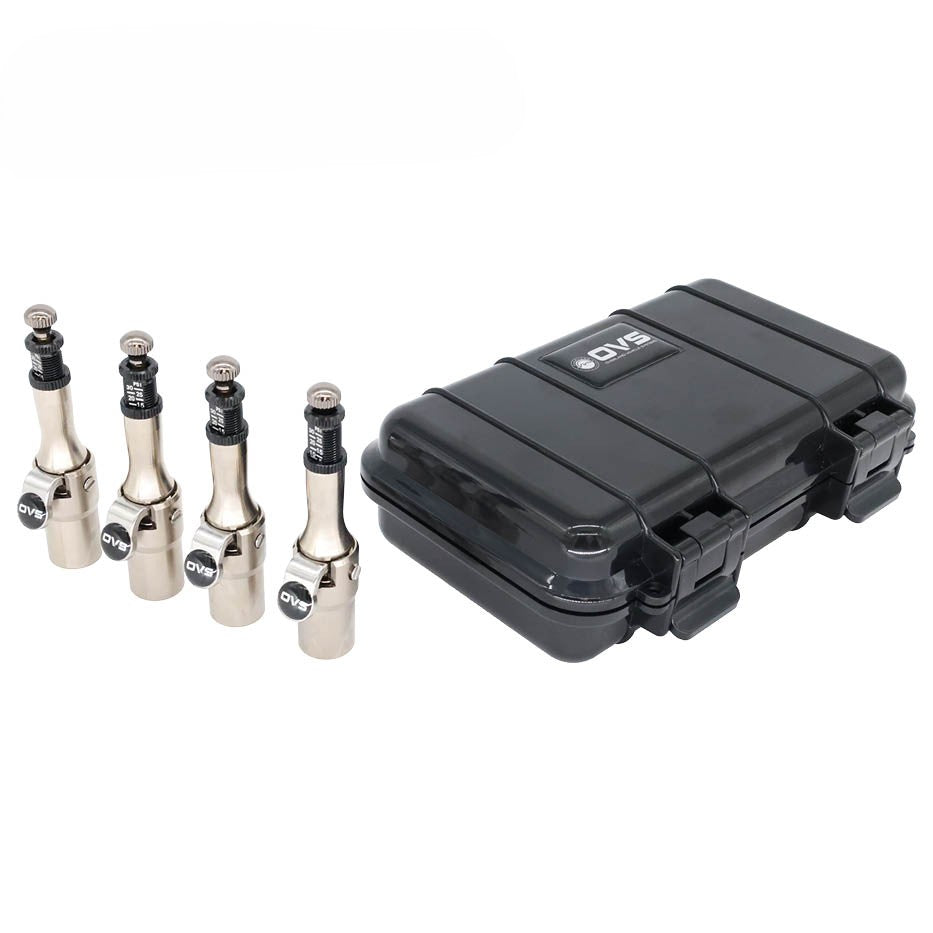 Overland Vehicle Systems Rapid Tire Deflators 4 piece adjustable kit with case