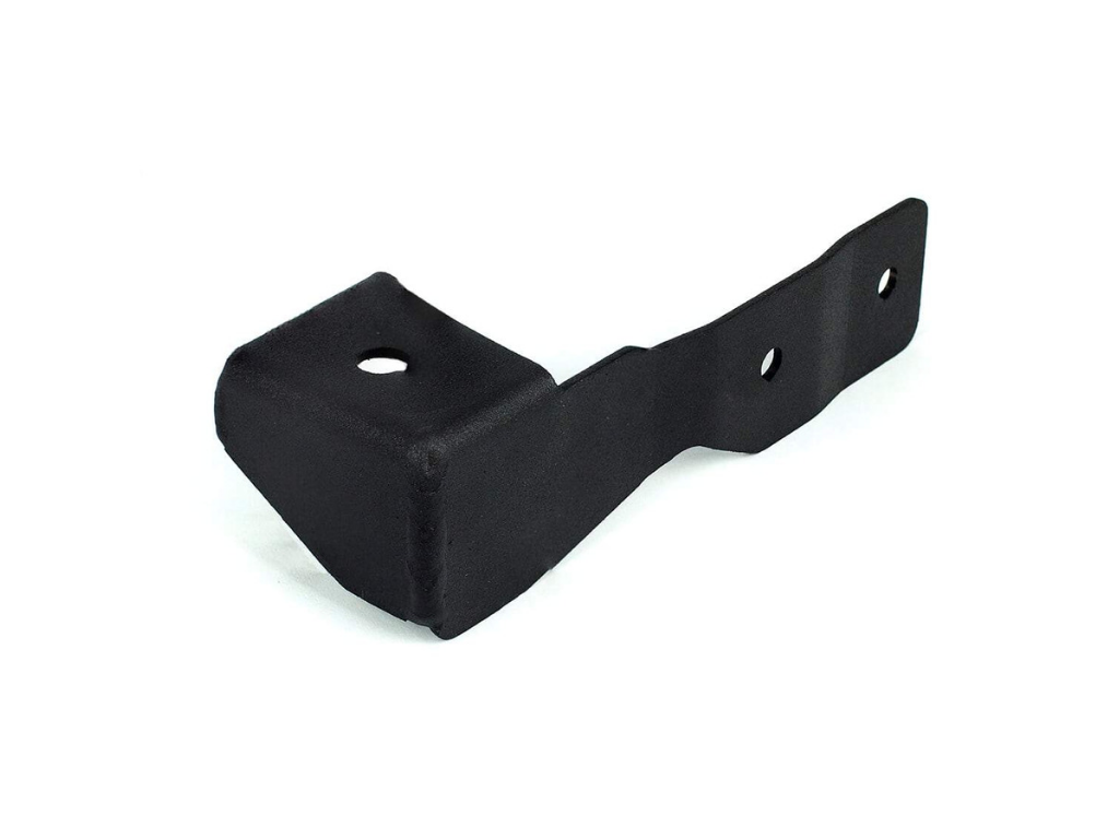 Black steel vehicle mounting bracket for overlanding or off-road accessories