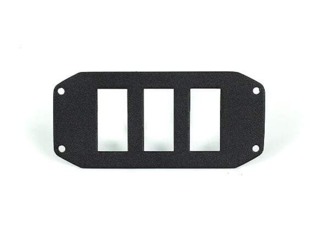 Black 3-gang rocker switch panel blank plate for off-road vehicle customization