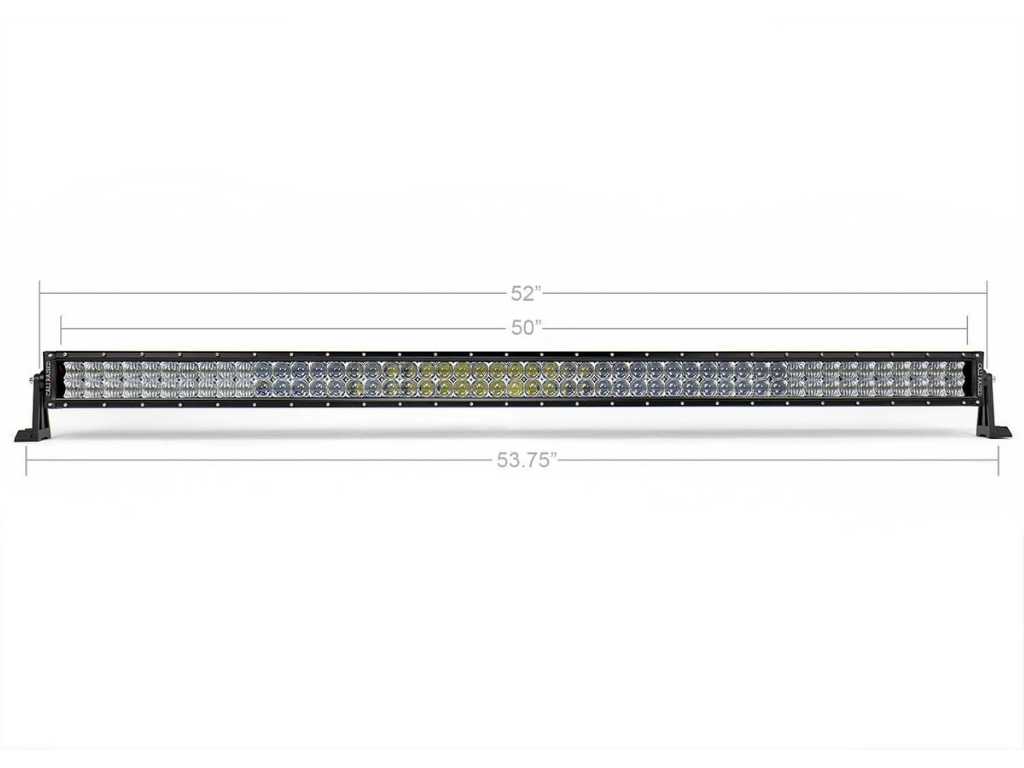 52 inch LED light bar for off-road vehicles with measurement dimensions
