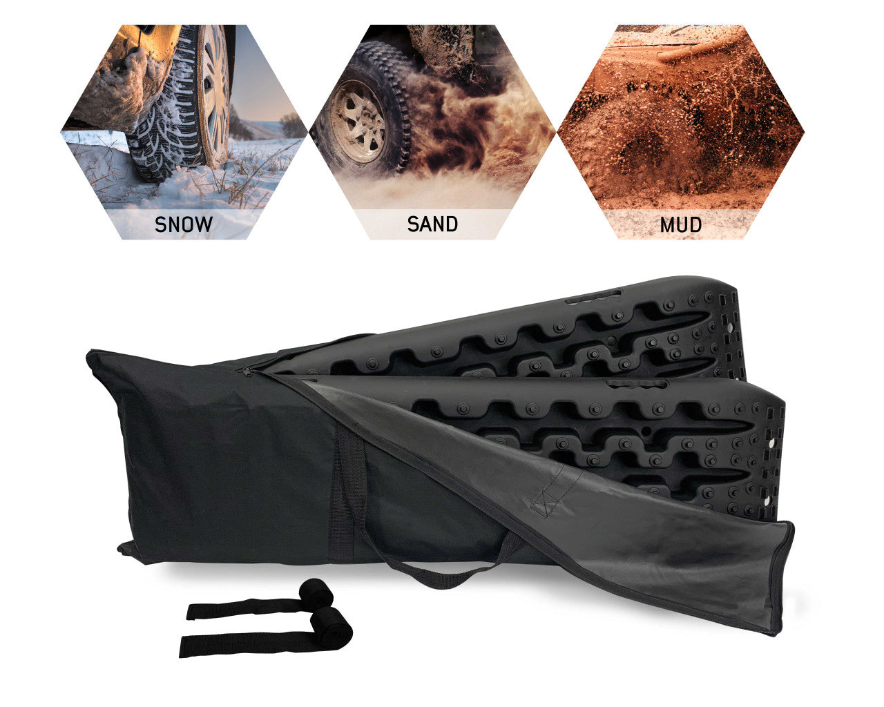 Recovery Ramp With Pull Strap And Storage Bag - Gray Black Universal