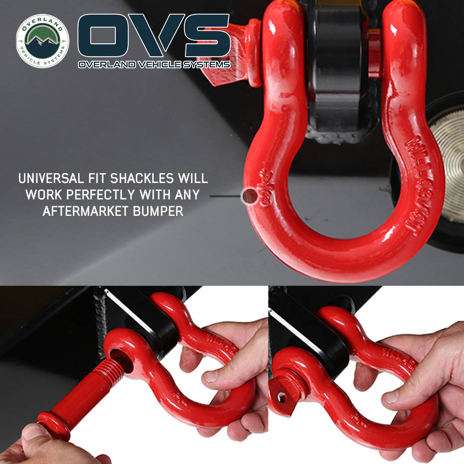 Overland Vehicle Systems 3/4 in recovery shackle D-ring rated 4.75 ton - view 2