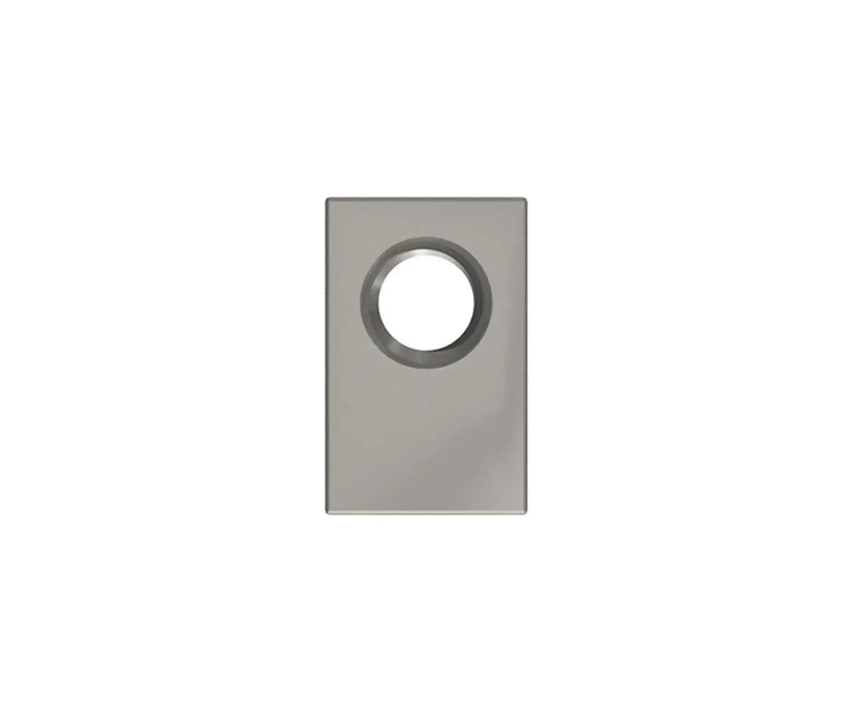 Rectangular metal mounting bracket with a single circular hole for off-road vehicle accessories