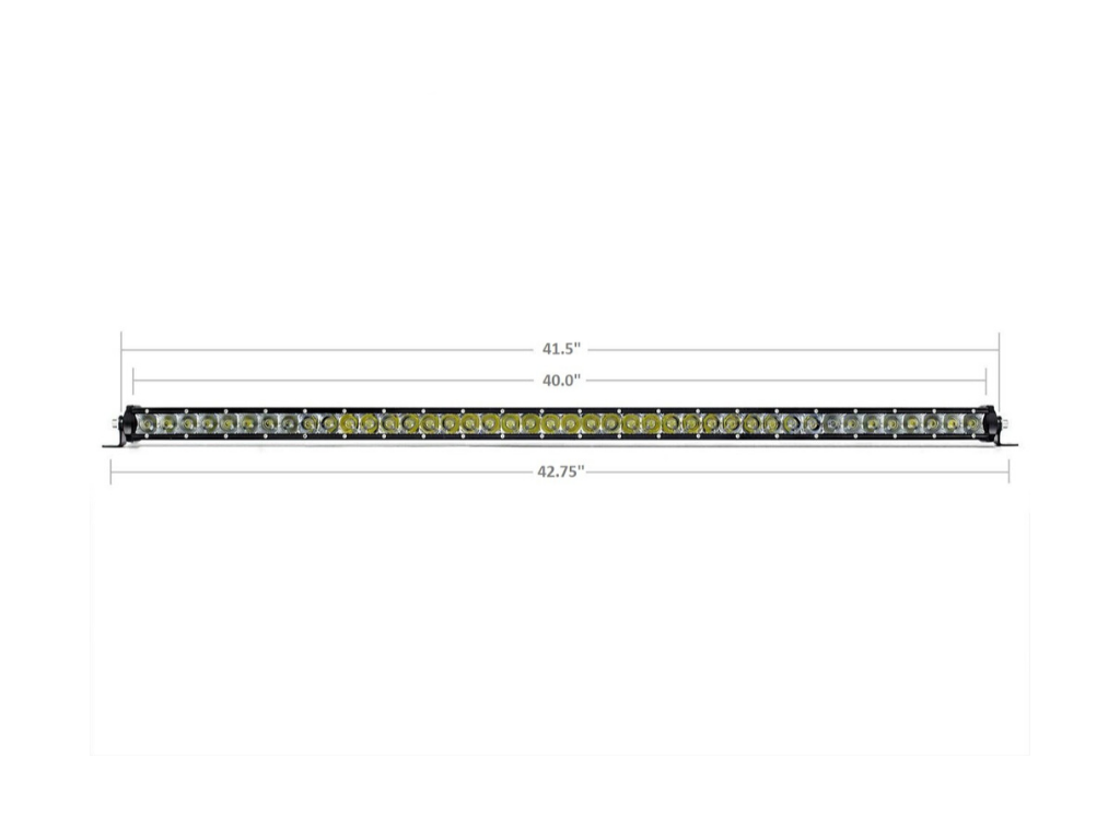 42.75-inch LED light bar for roof racks with measurement guide, overlanding accessory