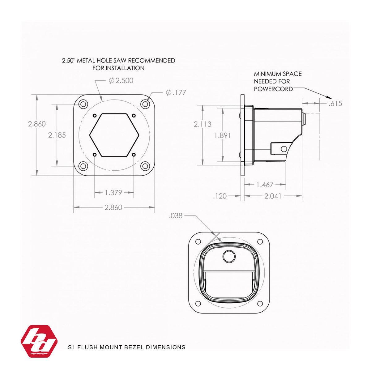 Baja Designs S1 Flush Mount Bezel Kit