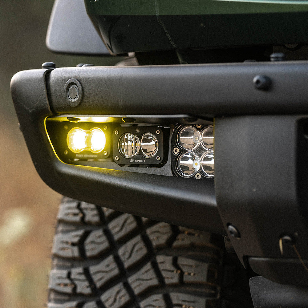 Baja Designs Ford Bronco S2 SAE “Pro” Fog Pocket Light Kit - Ford 2021-2026 Bronco; Steel Bumper