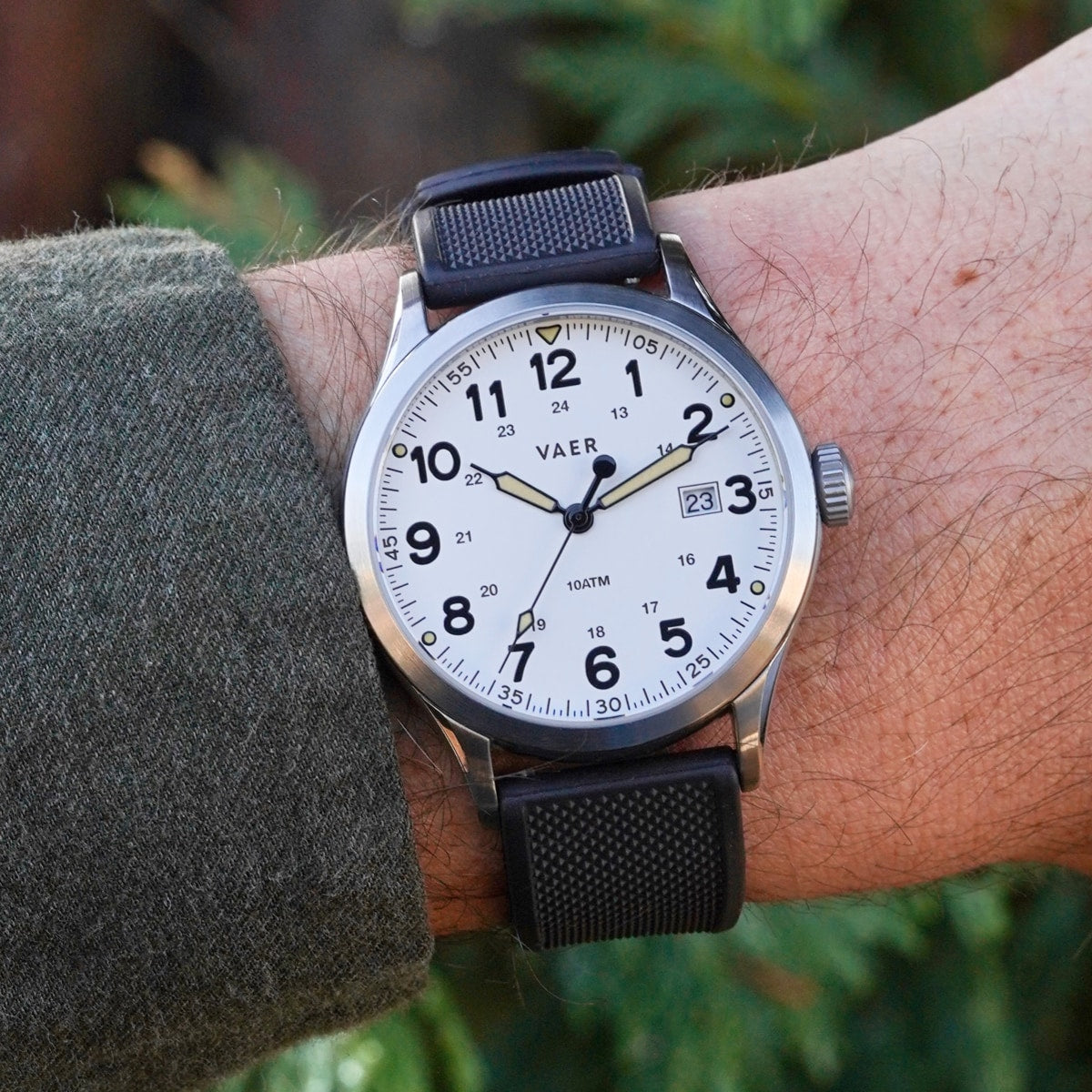 VAER S3 Calendar Field White Watch - 36mm Quartz