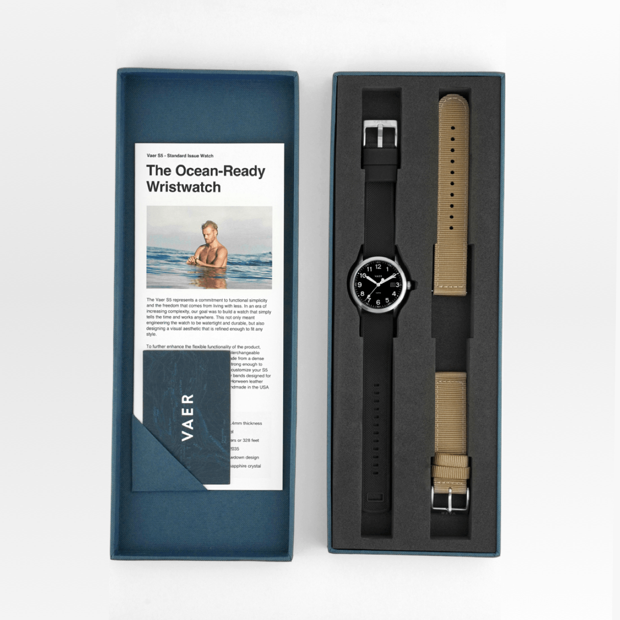 VAER S3 Calendar Field Black Watch - 36mm Quartz