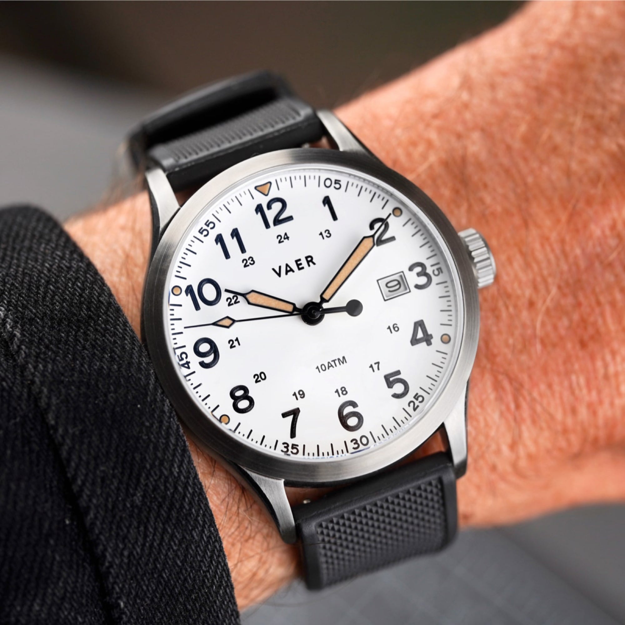 VAER S5 Calendar Field White Watch - 40mm Quartz