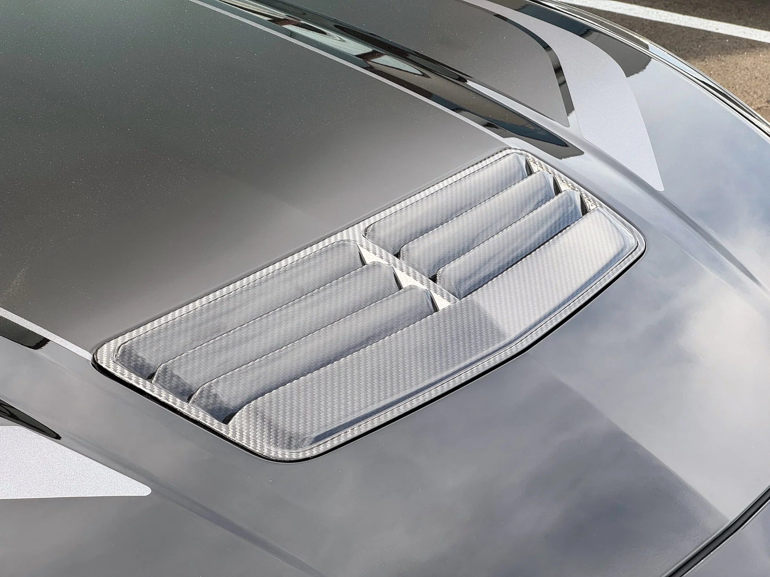 2024-Current Ford Mustang GT Dry Carbon Hood Vent