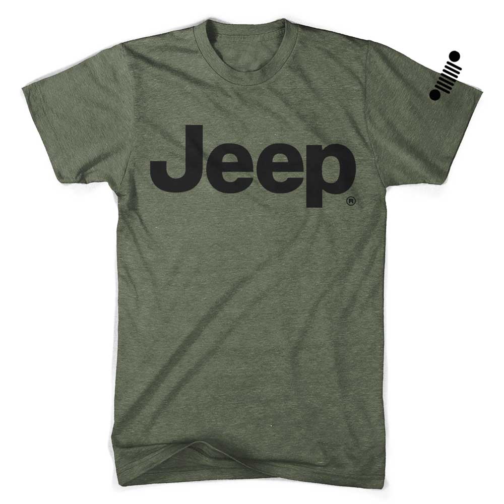 Camiseta con texto Jeep® para hombre, color verde militar