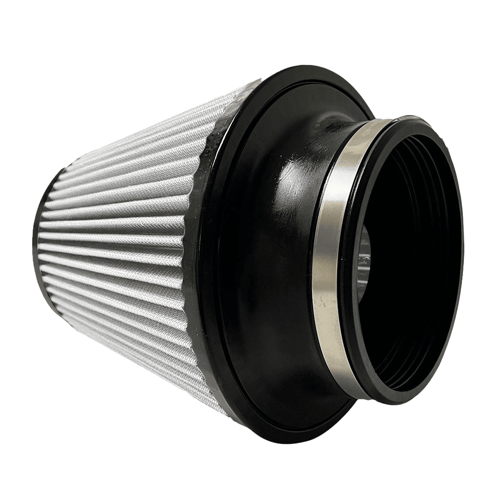 A black and white JLT Intake Replacement Filter 5" x 7