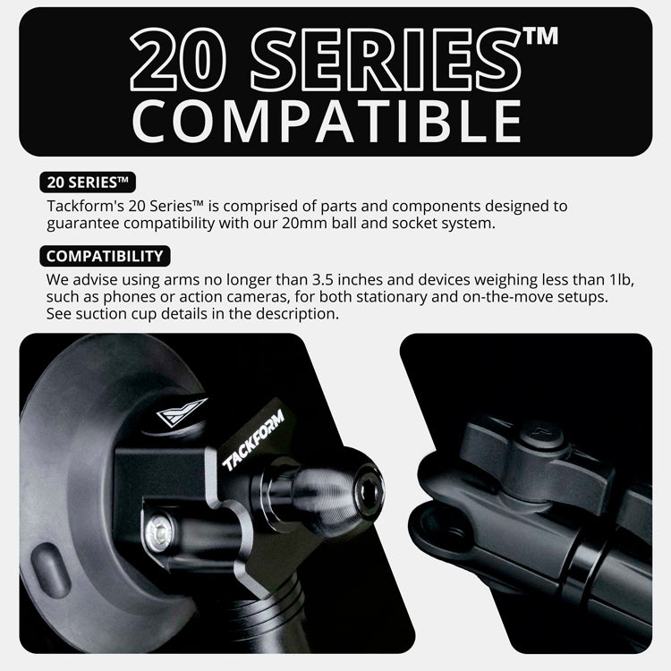 Tackform 3" pump suction cup with 20mm metal ball for universal fit