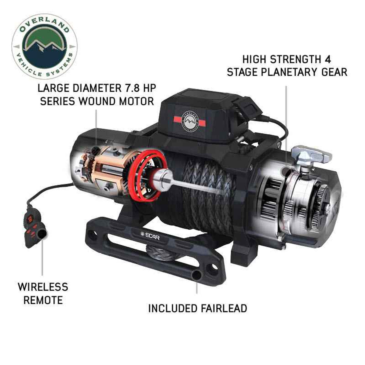 OVS SCAR 20S - 20,000 lbs. Rated Synthetic Rope Winch