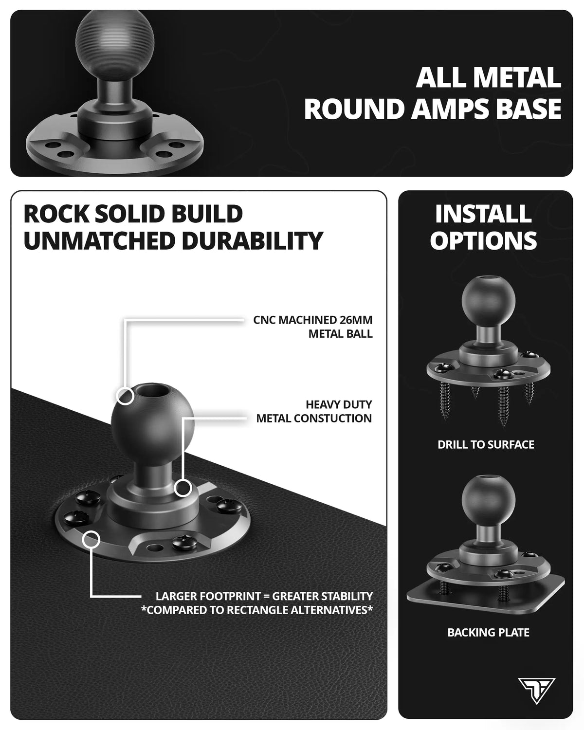 Tackform heavy duty commercial drill base magnetic tablet mount, universal fit