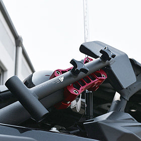 Agency 6 Adventure Mini Shovel and red Mega Mount combo for universal fit