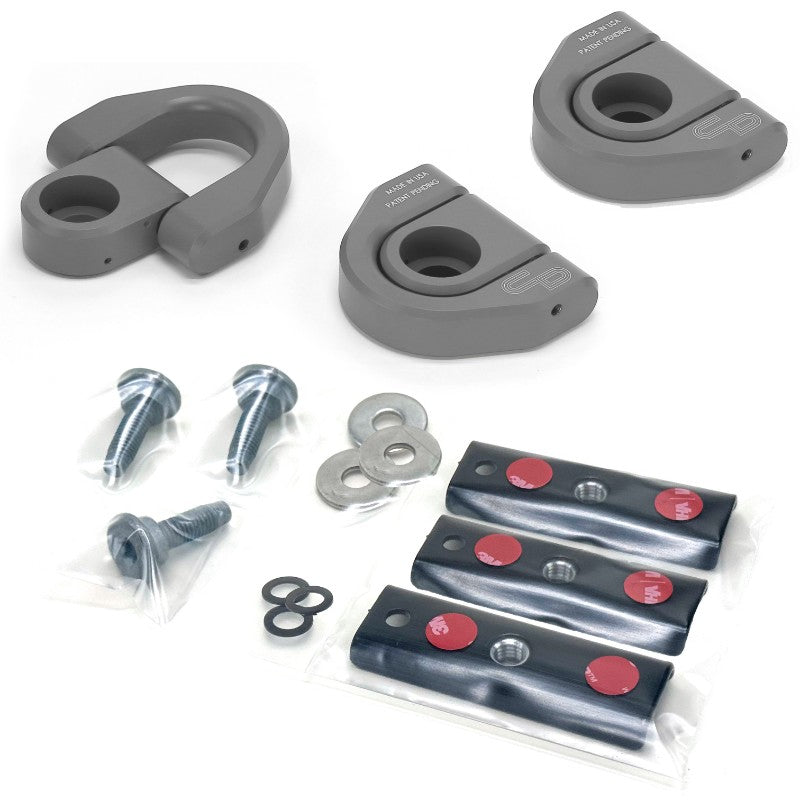 Charvonia Design billet spare tire mount D-rings for universal fit