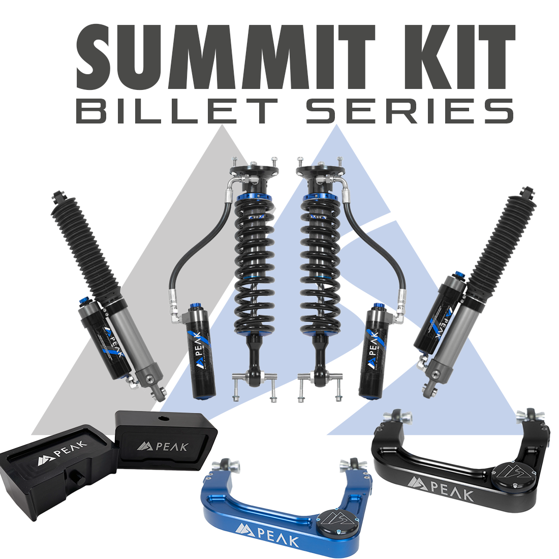 Peak Suspension 2.5" DSC Coilovers Billet Series Summit Kit 19+ Silverado/Sierra 1500/ZR2/AT4X for 2019+ Chevy Silverado 1500 / GMC Sierra 1500