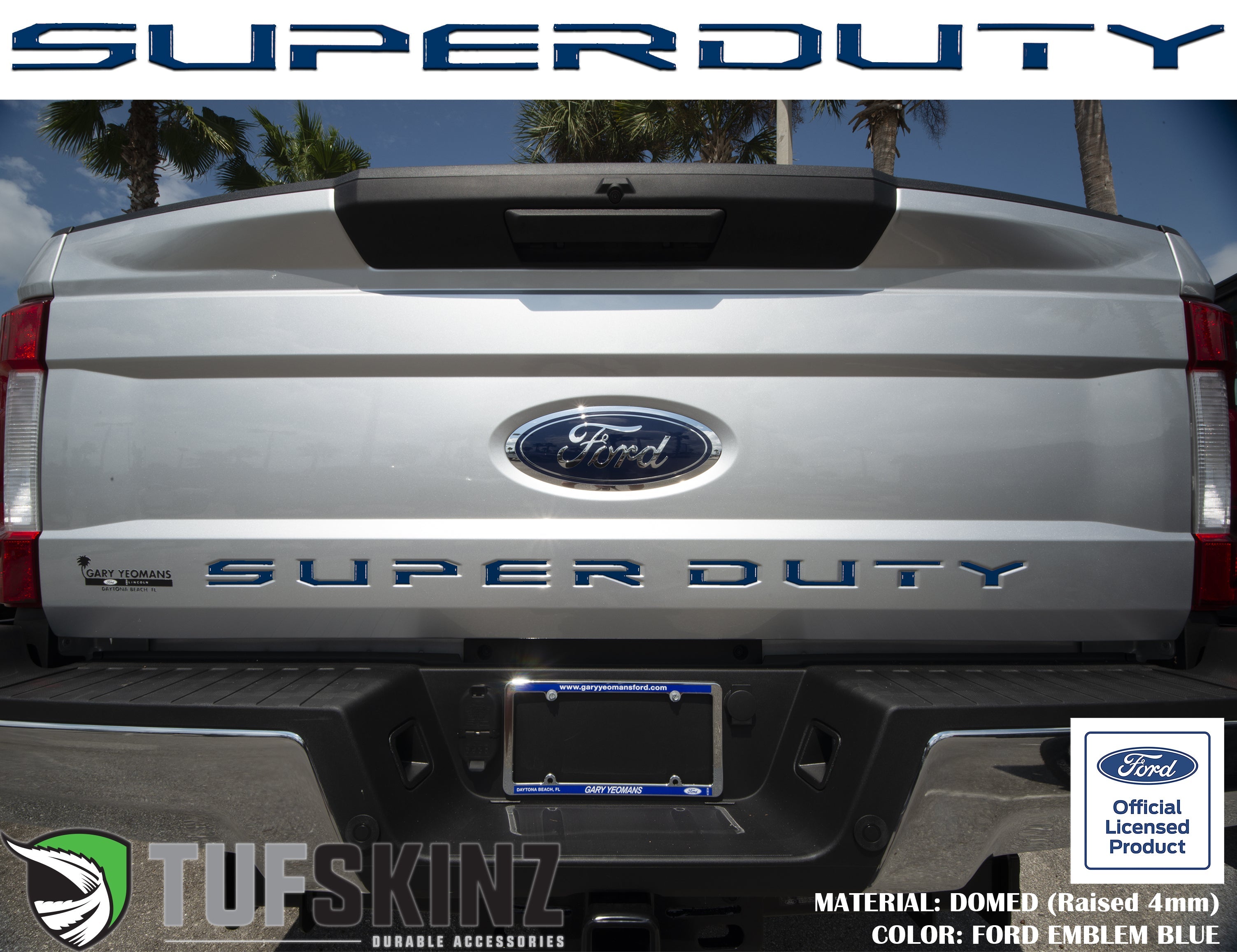 "SUPER DUTY" Tailgate Letter Inserts Fits 2017-2019 Ford Super Duty *OE Color - Ford Emblem Blue