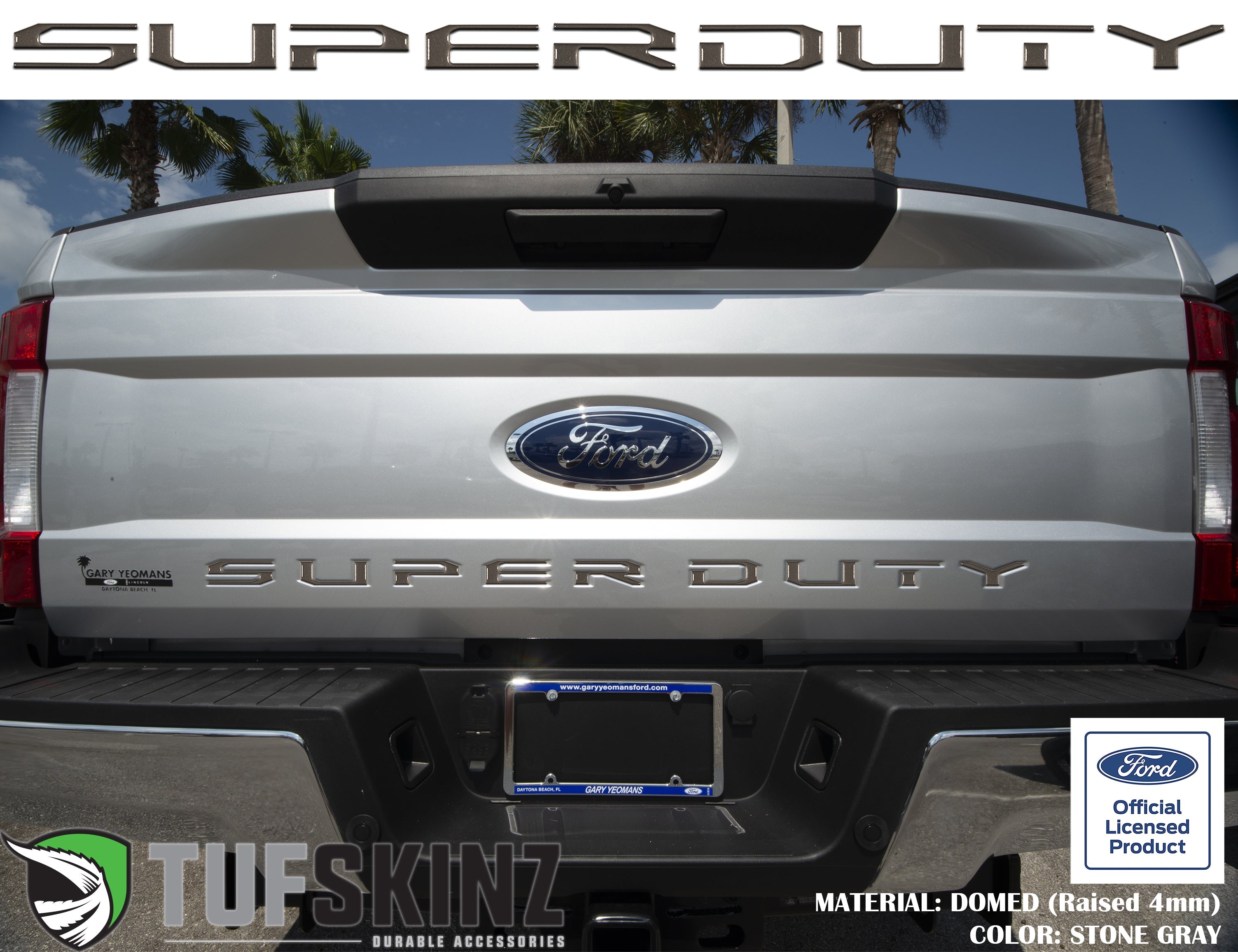 "SUPER DUTY" Tailgate Letter Inserts Fits 2017-2019 Ford Super Duty *OE Color - Stone Gray