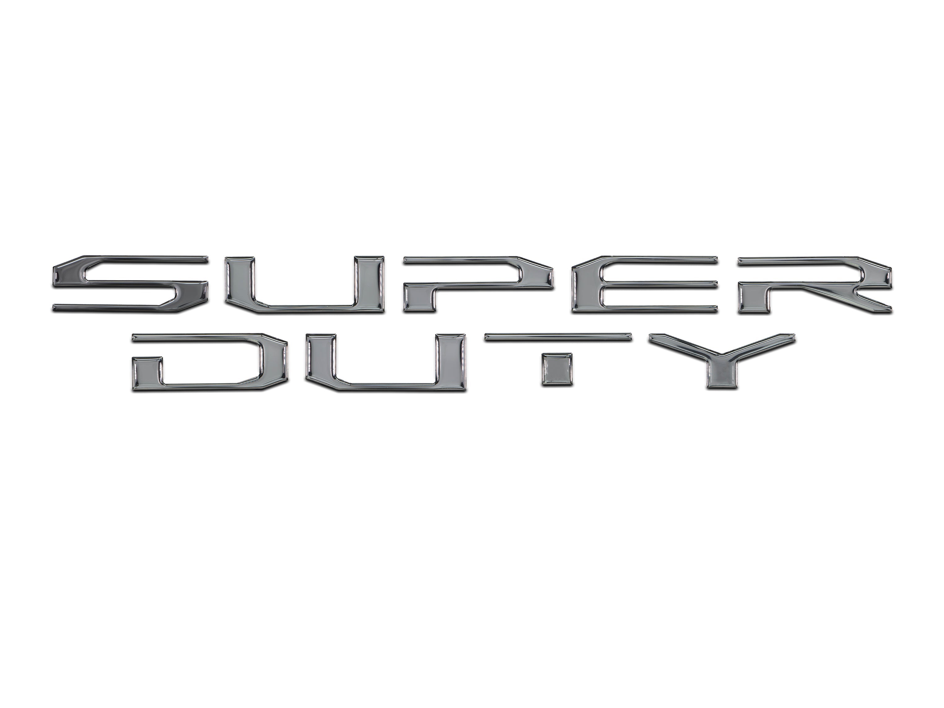 "SUPER DUTY" Hood Letter Inserts Fits 2017-2022 Ford Super Duty Liquid Chrome