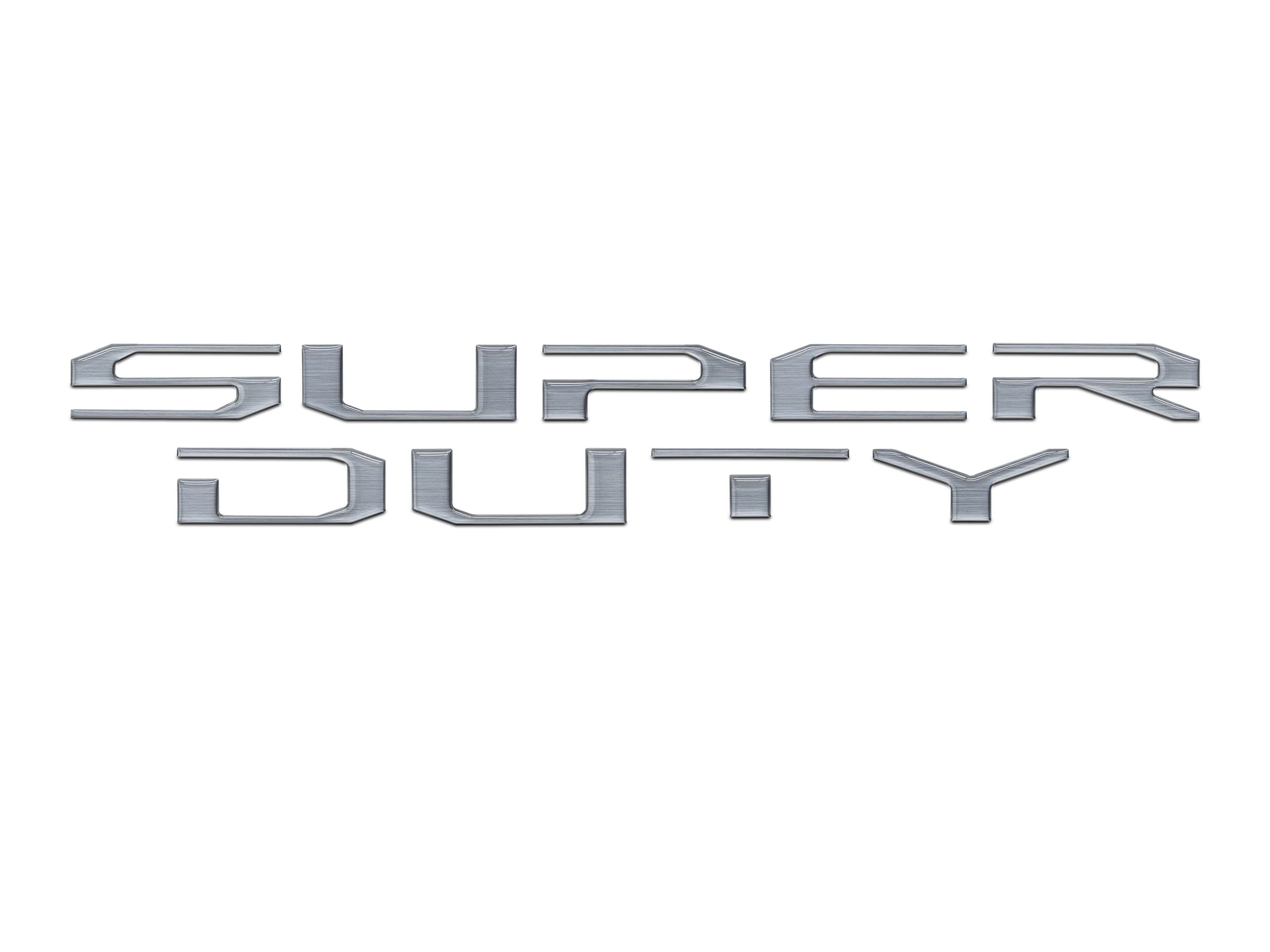 "SUPER DUTY" Hood Letter Inserts Fits 2017-2022 Ford Super Duty Brushed Silver