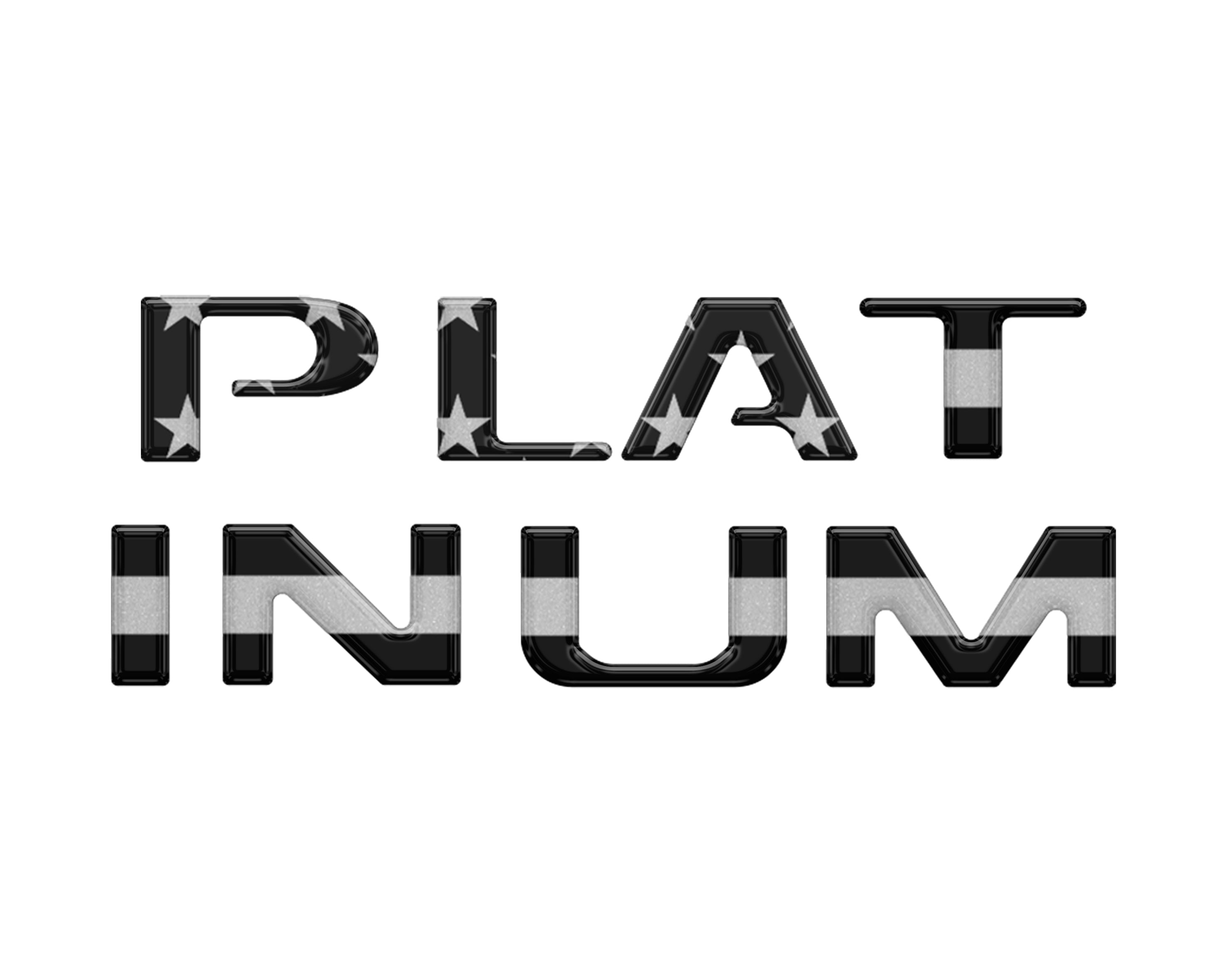 Platinum Tailgate Letter Inserts Fits 2023-2024 Ford Super Duty Platinum & 2025-2026 Platinum Plus