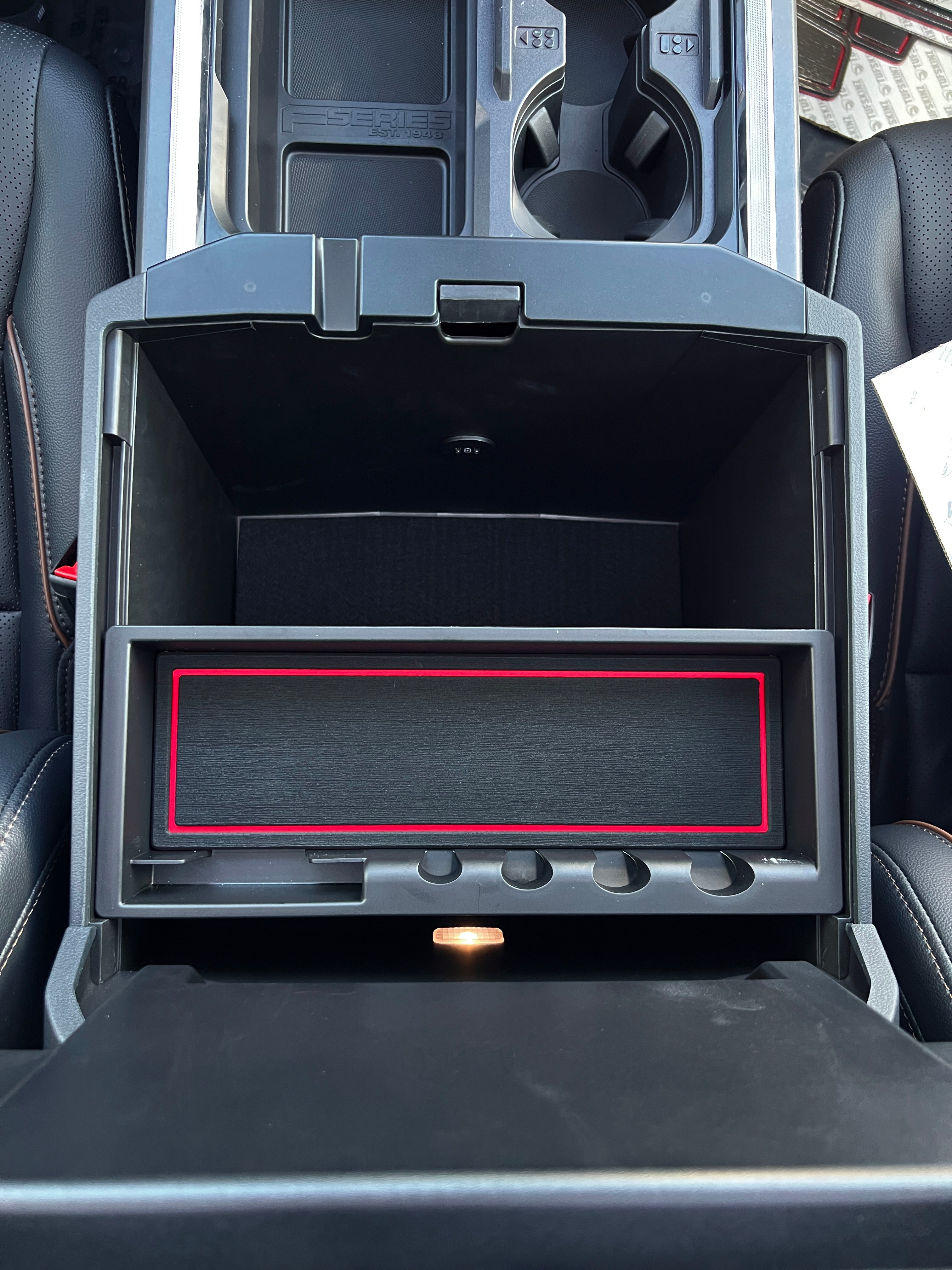 Bucket Seat Center Console Compartment Foam Inserts Fits 2023-2026 Ford Super Duty