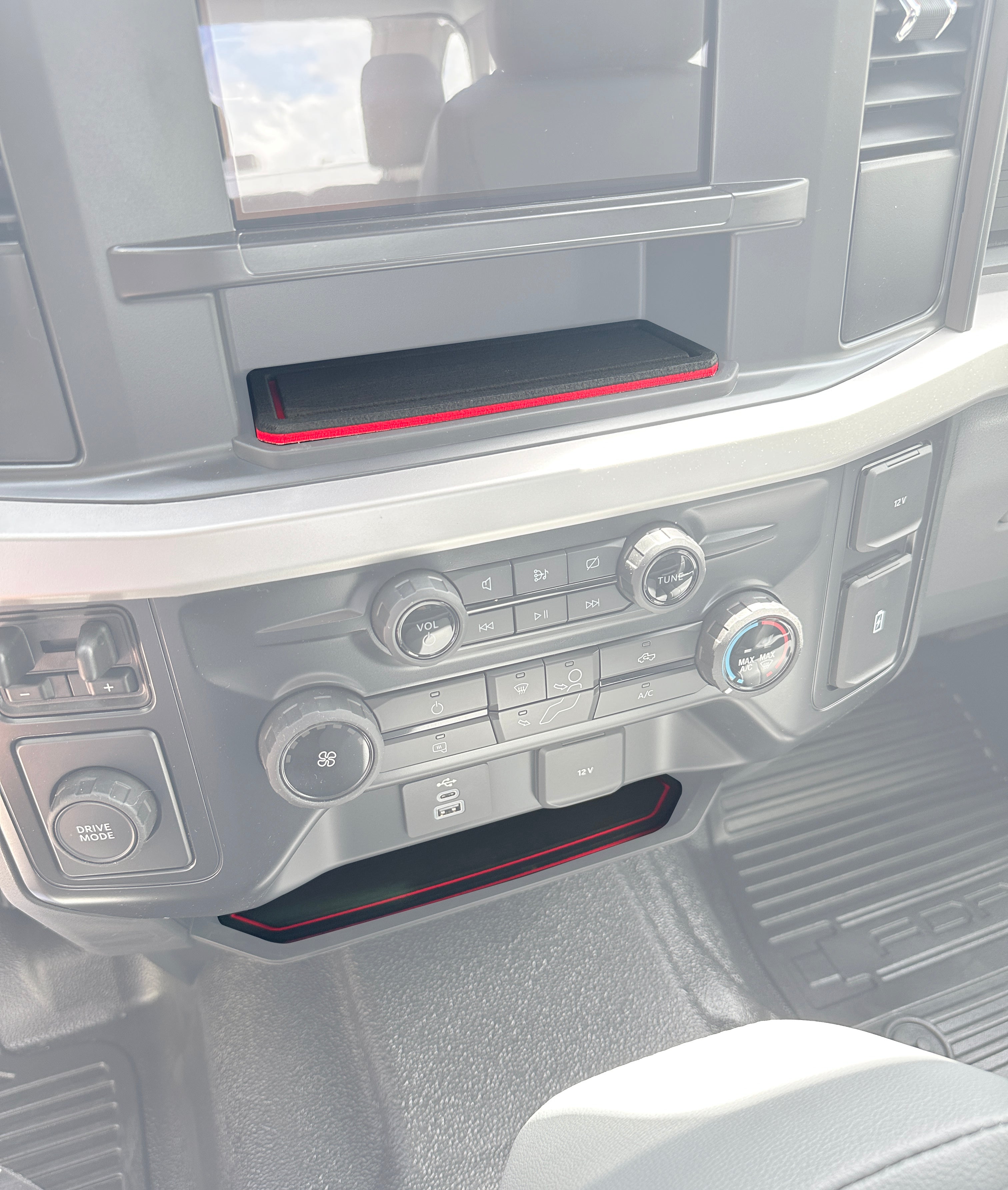 8" Display Screen Center Dash Cubby Foam Inserts Fits 2023-2026 Ford Super Duty