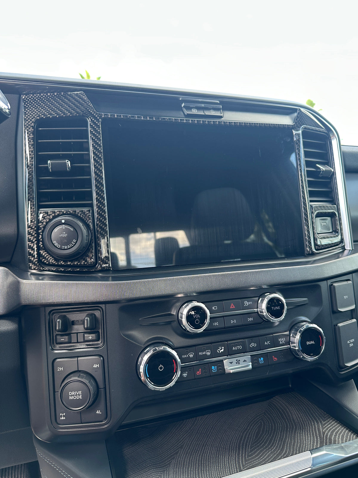 Tufskinz display screen accent trim for 2023-2027 Ford Super Duty