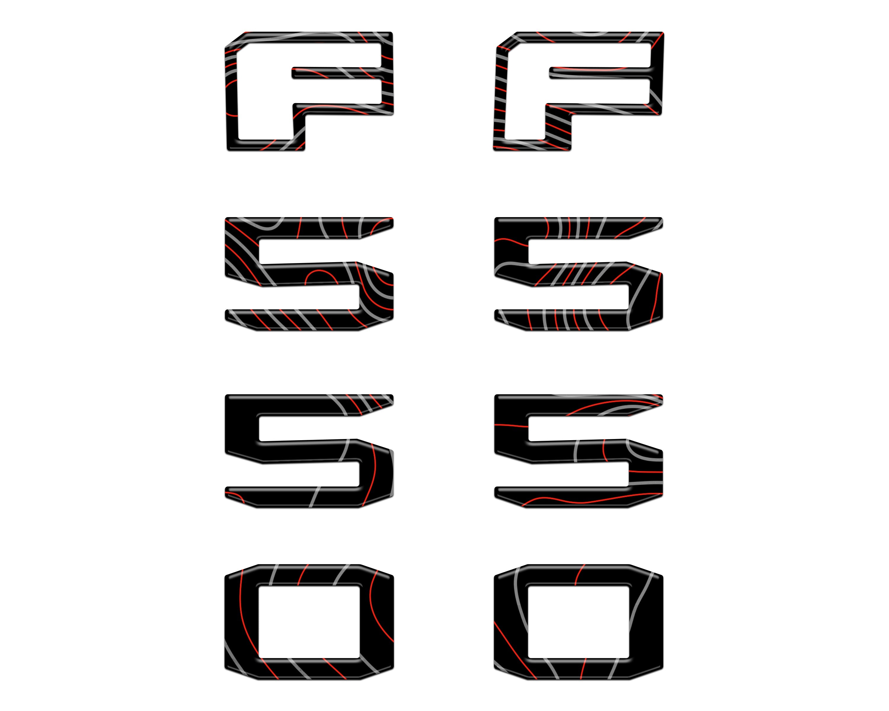 Fender Badge Letter Overlays Fits 2023-2026 Ford Super Duty