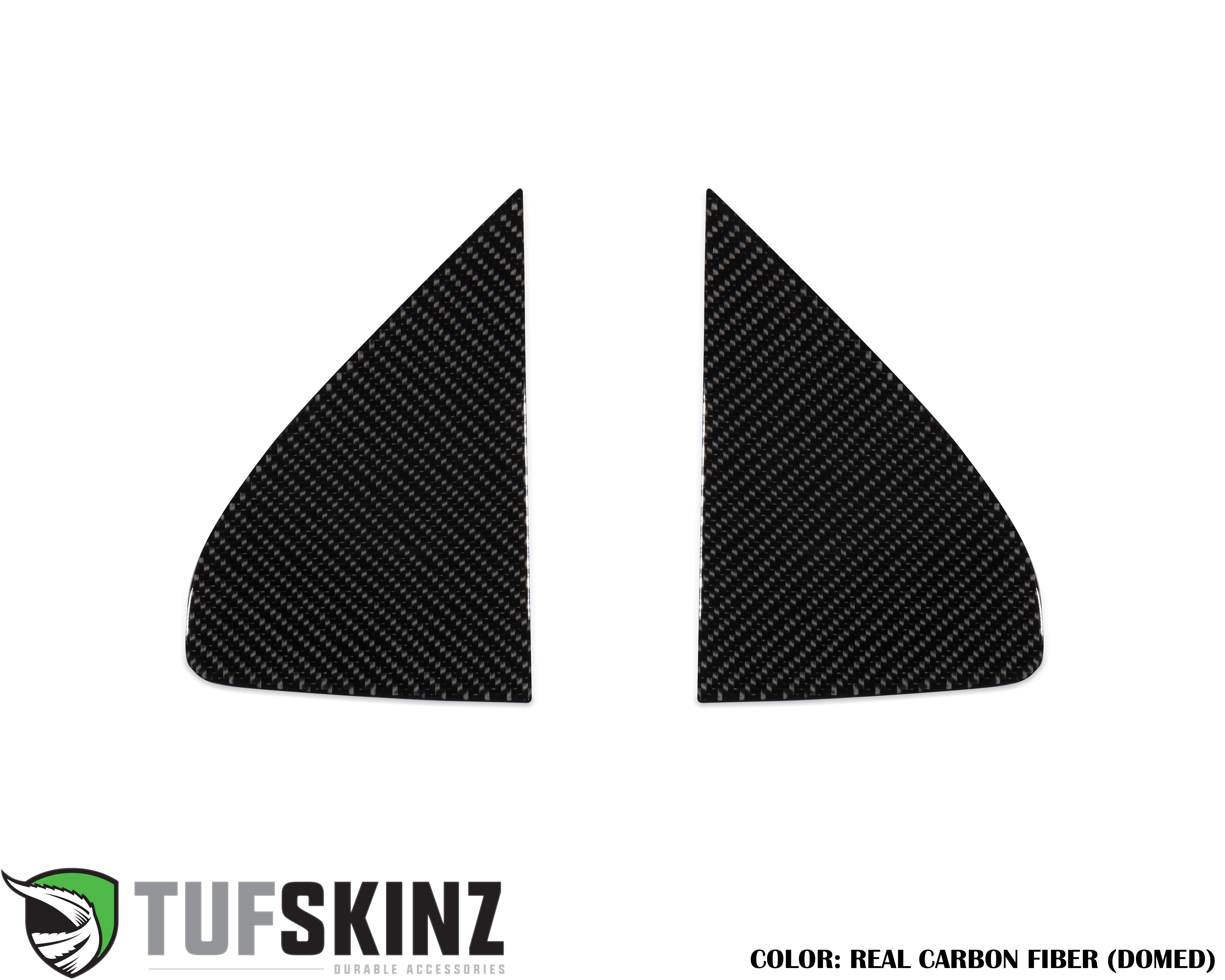 Pair of real carbon fiber domed vehicle trim pieces for overlanding accessories