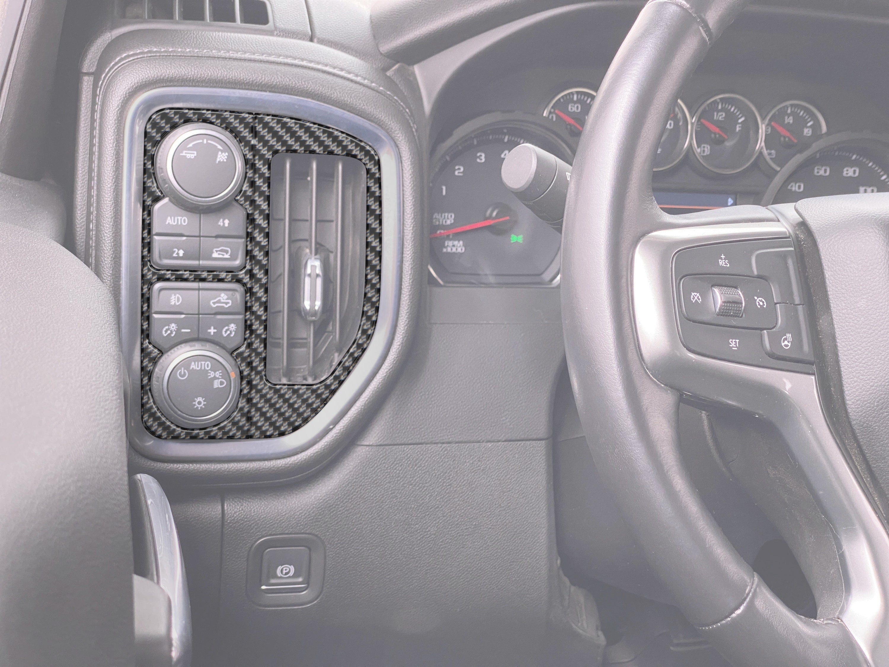 A/C Vent & Headlight Control Accent Overlays Fits 2019-2021 Chevrolet Silverado