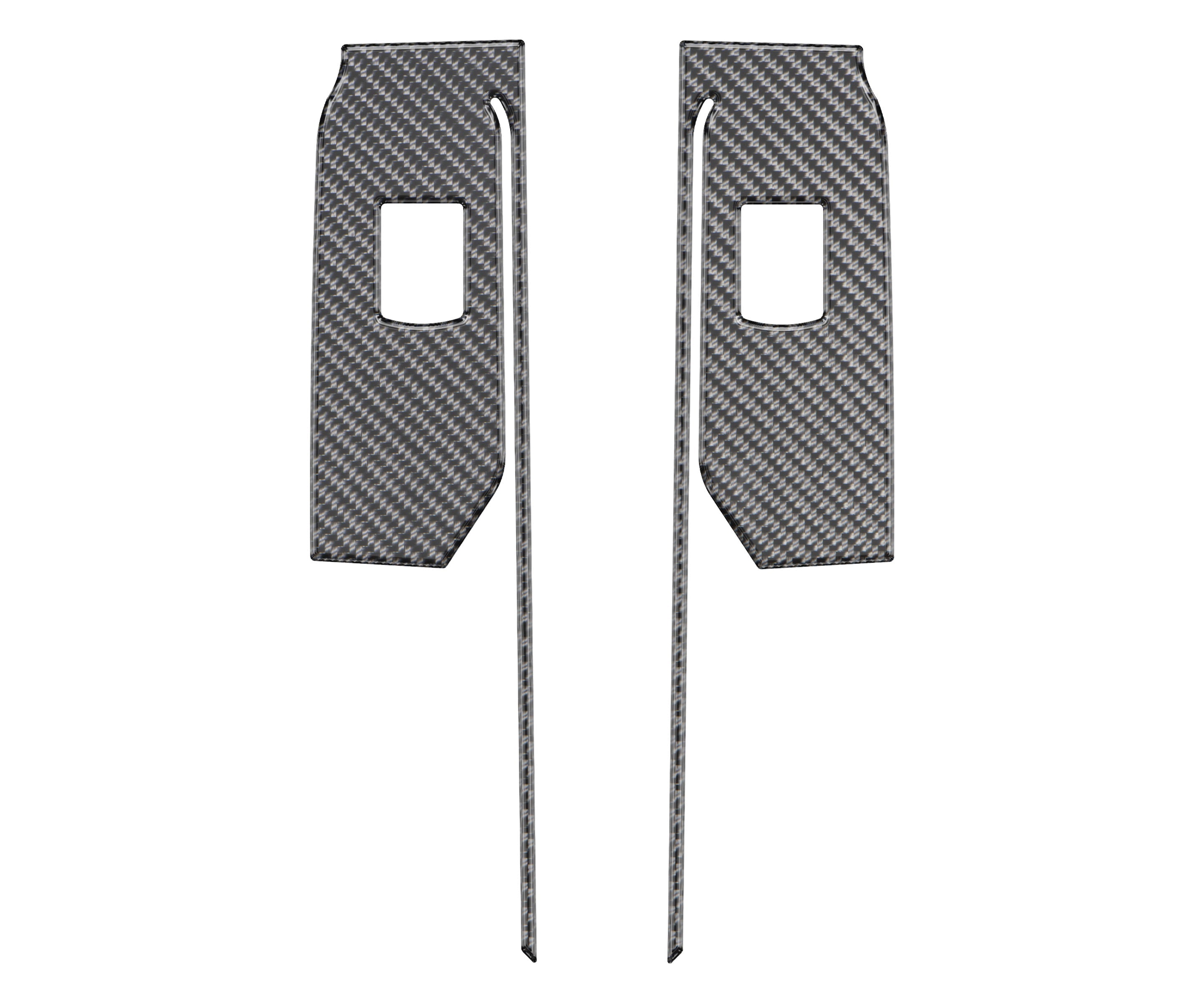 Carbon fiber trim inserts for vehicle interior customization, overland accessory parts