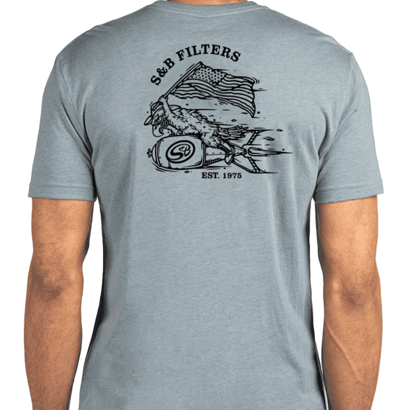 S&B Eagle shirt in stonewash denim, universal fit