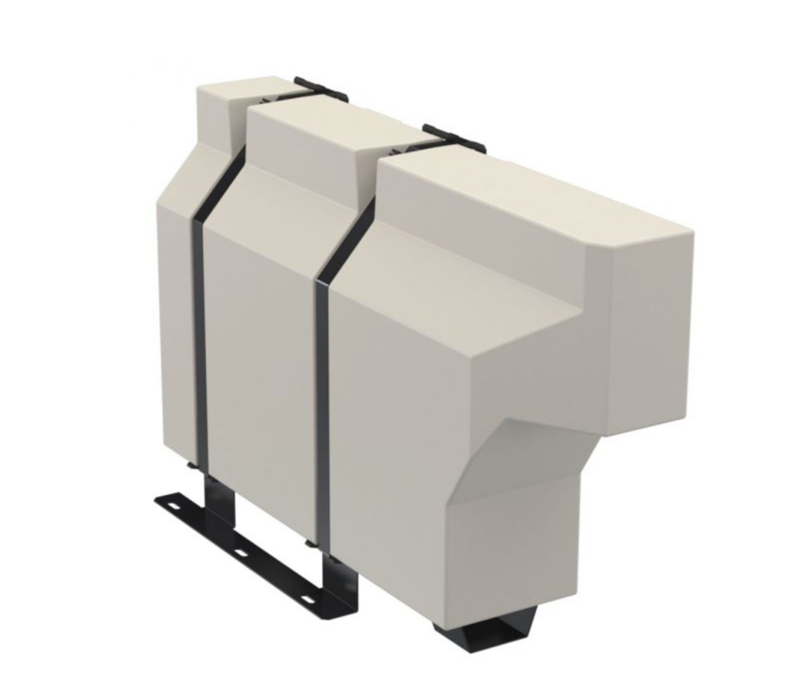 Heavy-duty overland auxiliary fuel tank with mounting brackets for expedition vehicles