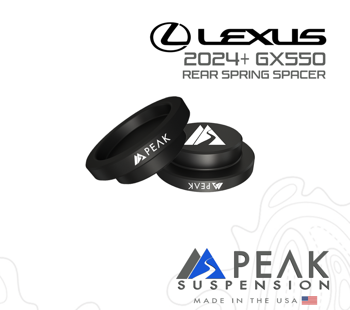 Peak Suspension 2024+ Lexus GX550 Rear Spring Spacers for 2024+ Lexus GX