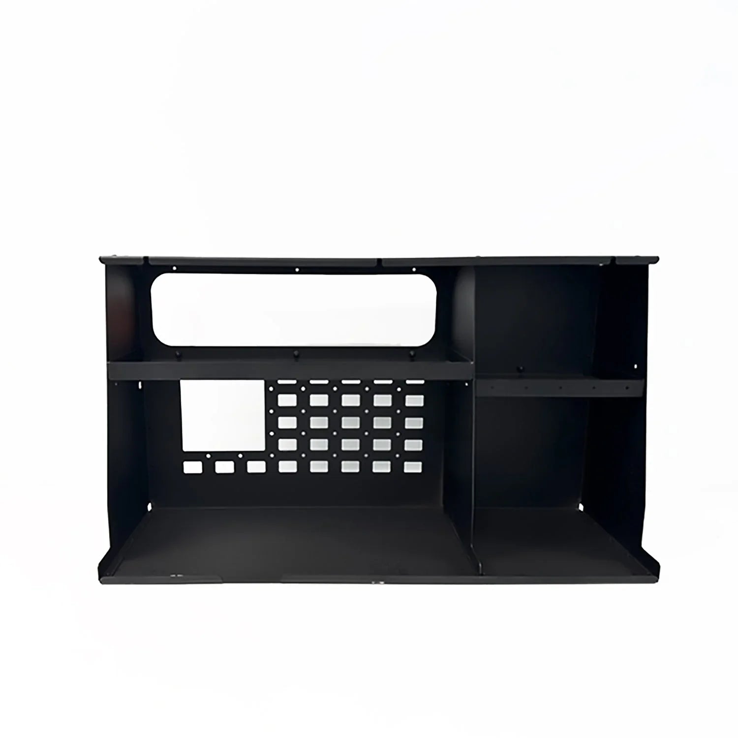 Black side molle storage box for overlanding, compatible with off-road vehicles