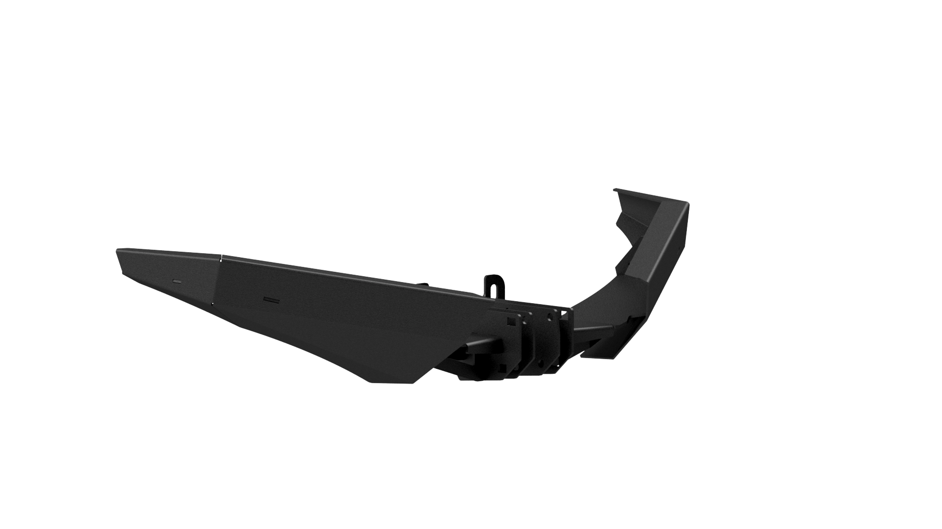 Side profile of high clearance steel side wings for off-road vehicle bumper