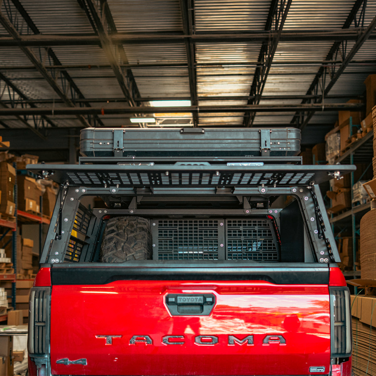 Cali Raised LED overland bed rack rear hatch for Toyota Tacoma