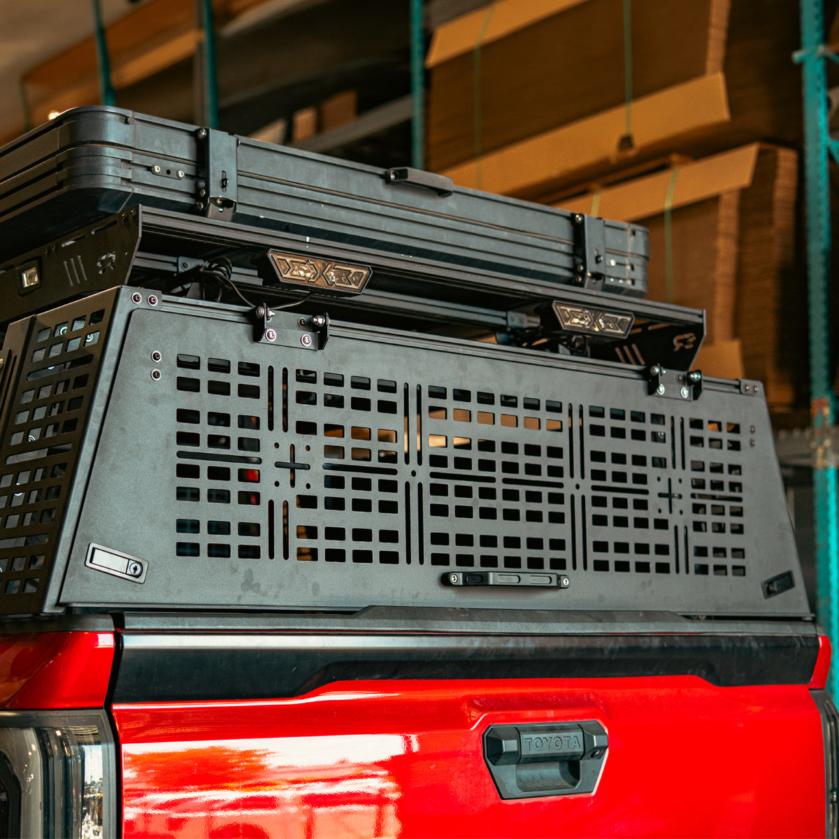 Cali Raised LED overland bed rack rear hatch for Toyota Tacoma