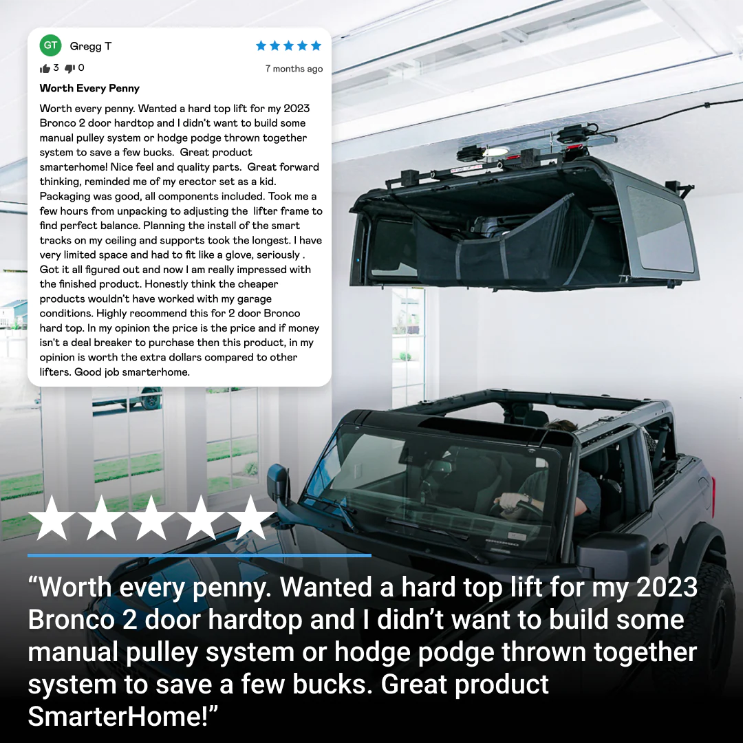 Elevador de techo rígido para Ford Bronco de SmarterHome