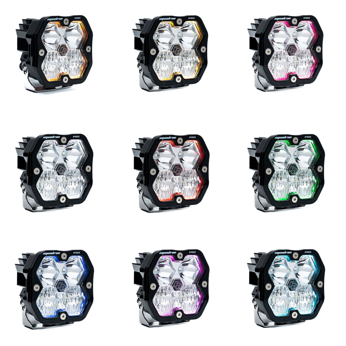 Baja Designs Squadron 2.0 Pro Black LED Auxiliary Light Pod Pair (No Harness)