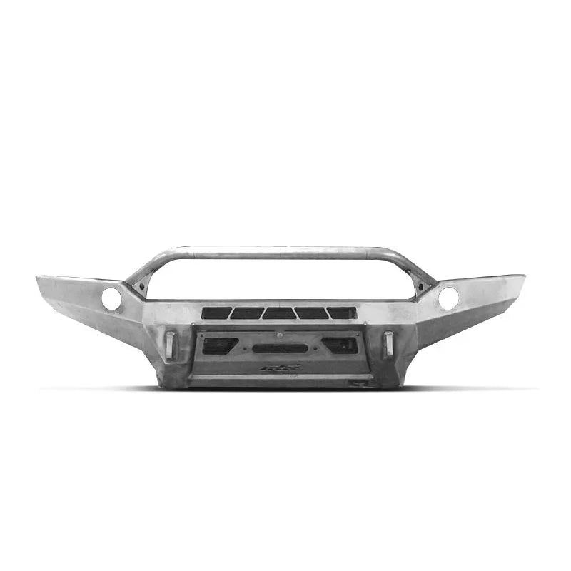 Heavy-duty steel off-road front bumper with bull bar for Toyota Tacoma, overlanding accessory