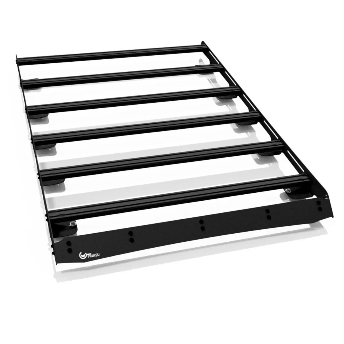 Black aluminum roof rack for Toyota 4Runner, overlanding vehicle accessory