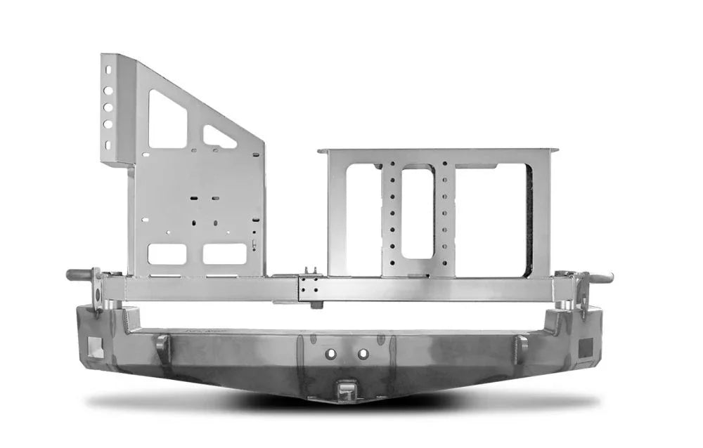 Steel rear dual swing bumper for Toyota 4Runner, overlanding vehicle accessory