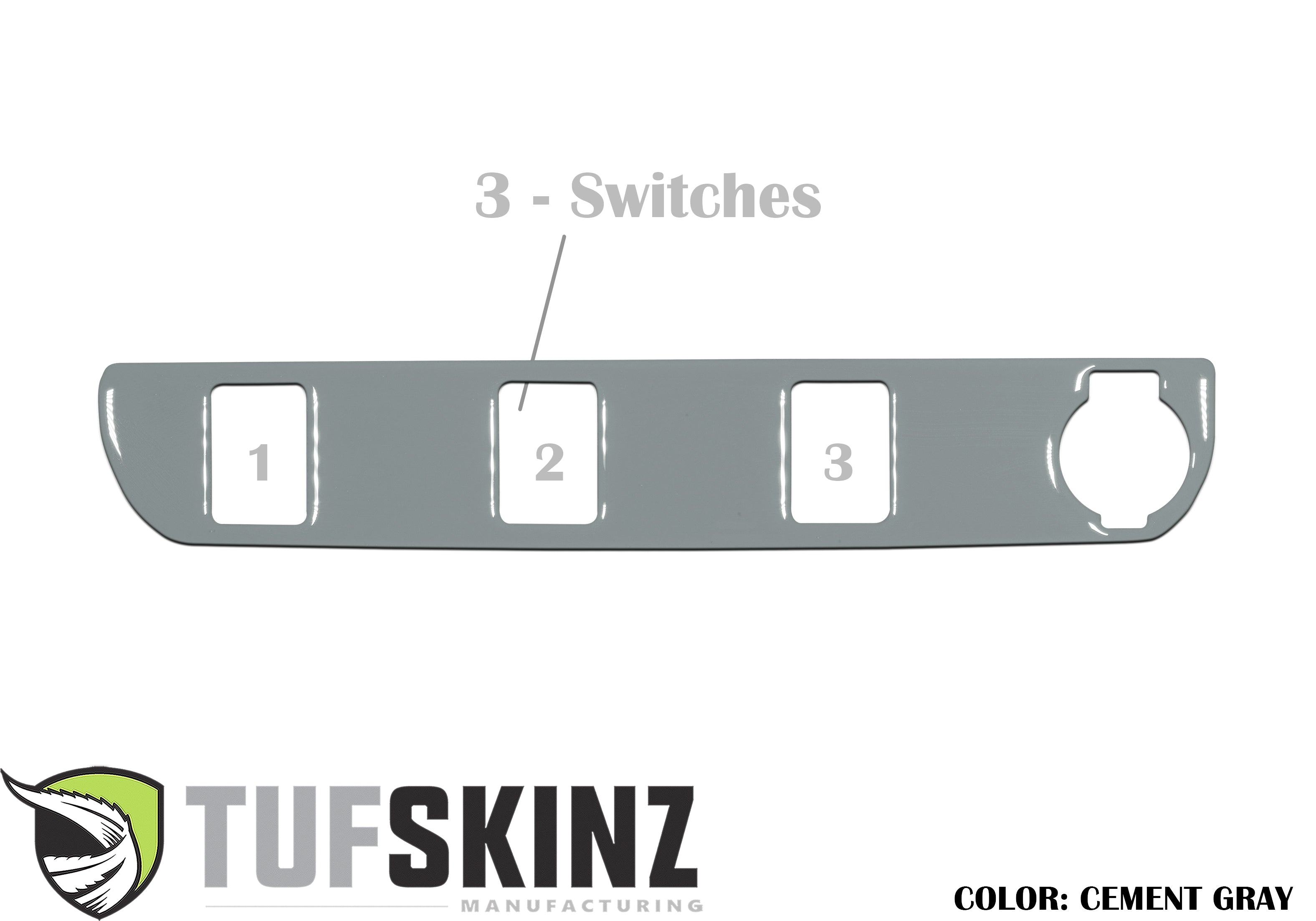 Center Dash Switch Panel with 3-Switches Accent Trim Fits 2016-2021 Toyota Tacoma 3-Switch *OE Color - Cement Gray